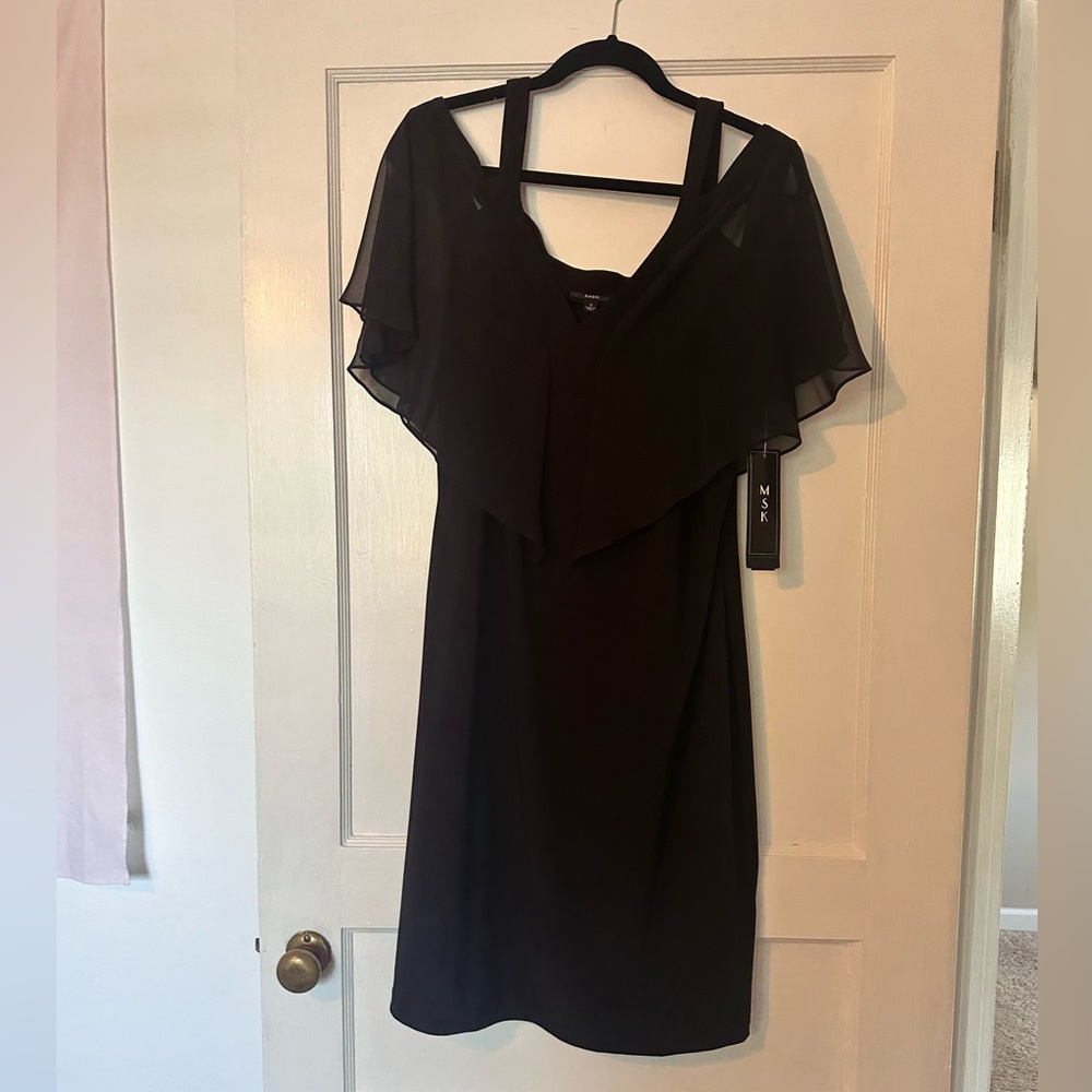 MSK Black Flutter Sleeve Dress